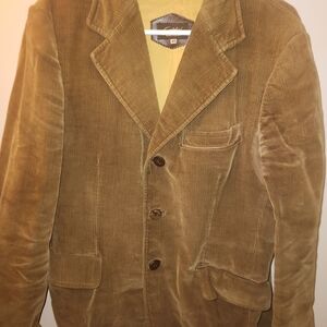 Stylish Vintage Cortefiel Tan Corduroy Blazer